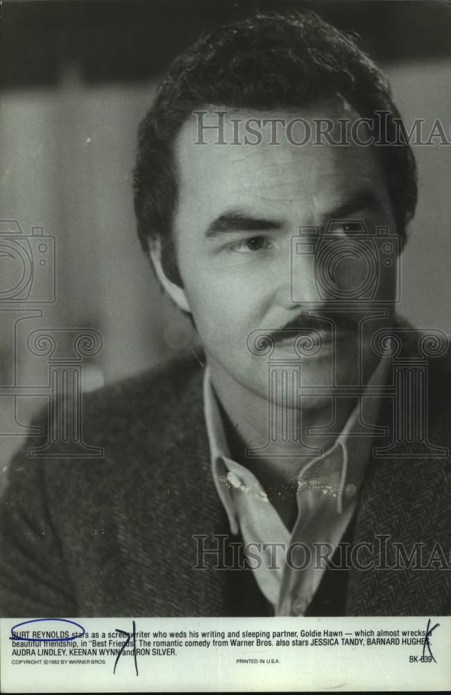 1982 Press Photo Actor Burt Reynolds in Film "Best Friends" - Historic Images