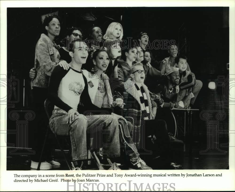 1998 Company Cast Members Perform Musical "Rent" - Historic Images