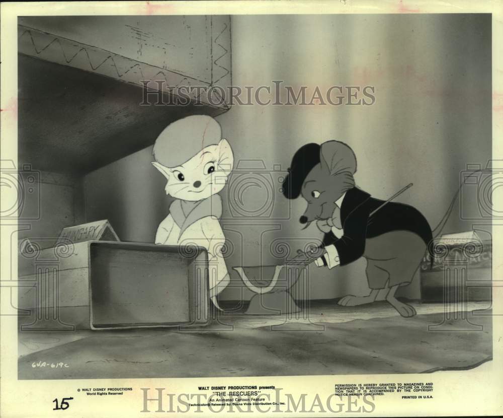 Disney Animated Mice in Film "The Rescuers" - Historic Images