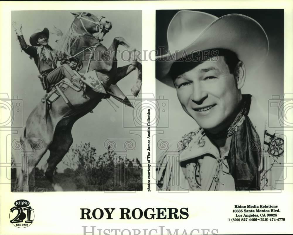 Press Photo Entertainer Roy Rogers Portrait &amp; on Horseback - Historic Images