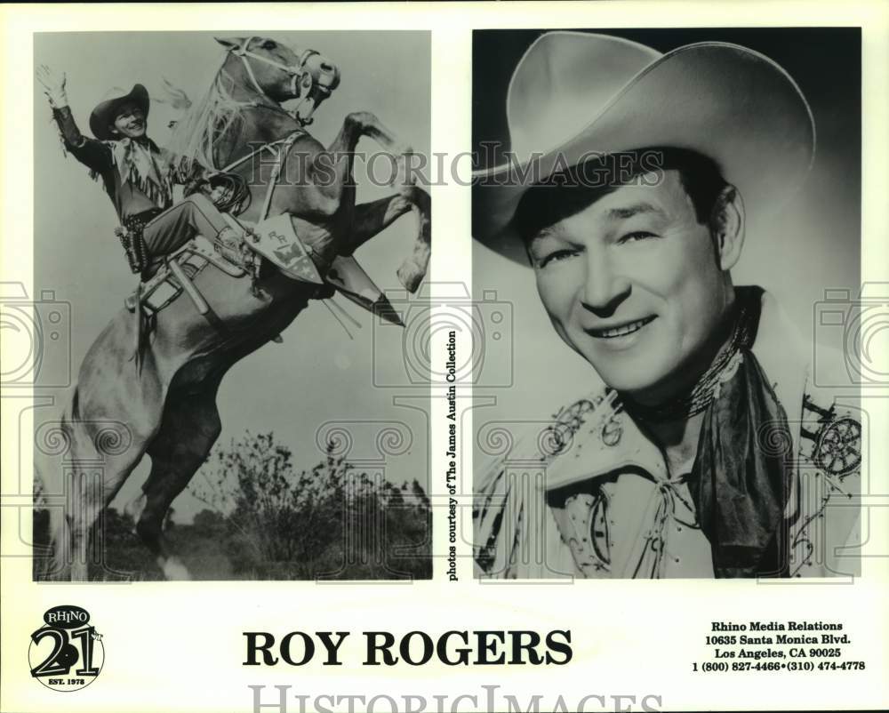 Press Photo Entertainer Roy Rogers Portrait & on Horseback - Historic Images