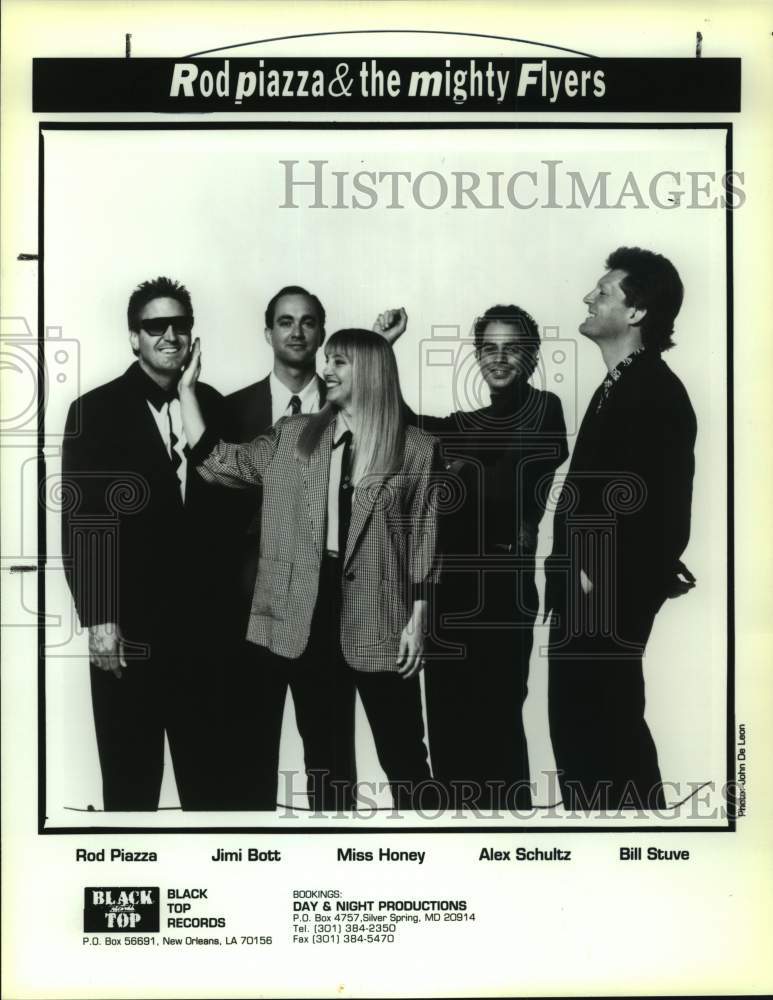 Press Photo Members of Rod Piazza & The Mighty Flyers, blues band. - Historic Images