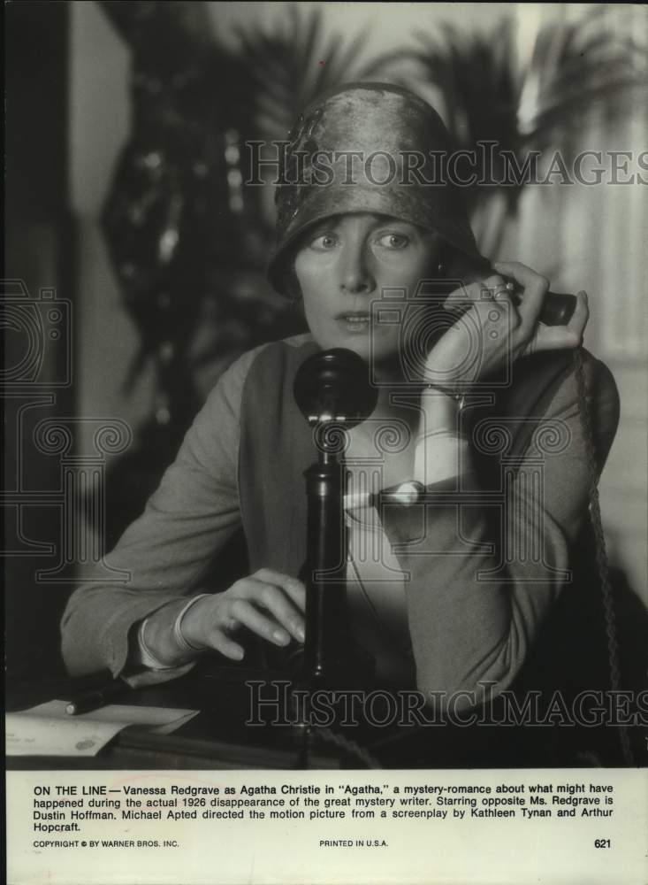 Press Photo Actress Vanessa Redgrave Portrays Agatha Christie in Film &quot;Agatha&quot; - Historic Images