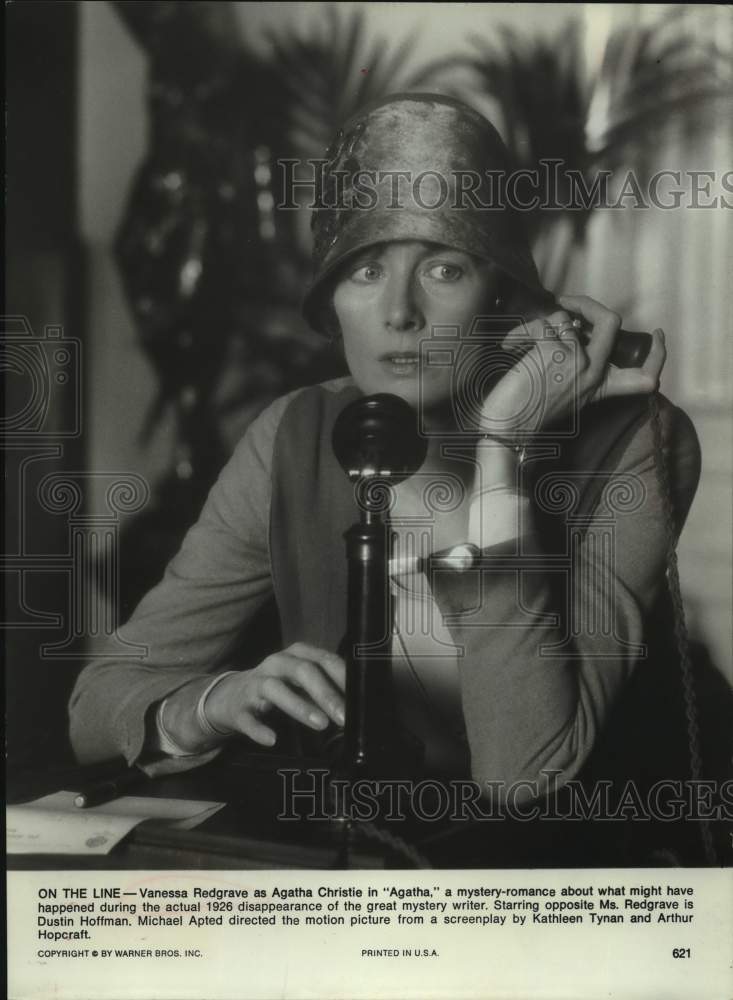 Press Photo Actress Vanessa Redgrave Portrays Agatha Christie in Film "Agatha" - Historic Images