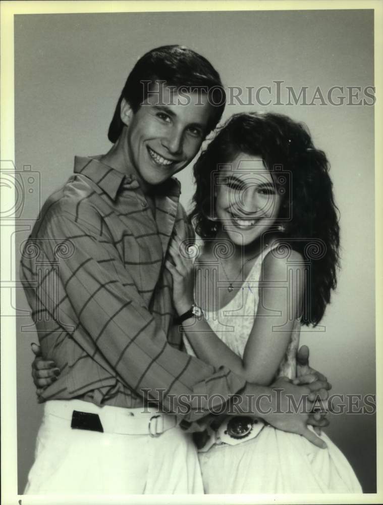 1987 Press Photo Actors Rob Stone & Alyssa Milano in NBC TV Movie "Crash Course" - Historic Images
