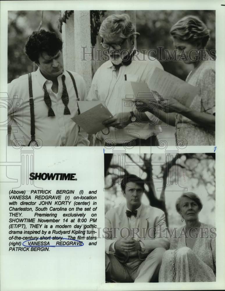 Press Photo Actors Vanessa Redgrave &amp; Patrick Bergin &amp; Director John Korty - Historic Images