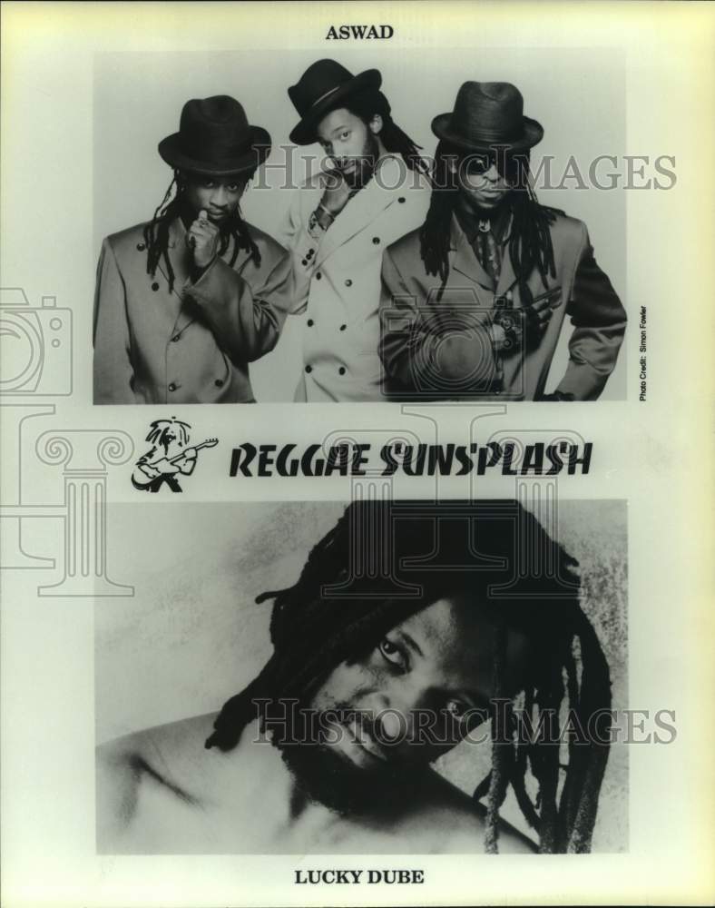 Press Photo Reggae Sunsplash Festival Musicians Aswad & Lucky Dube - Historic Images