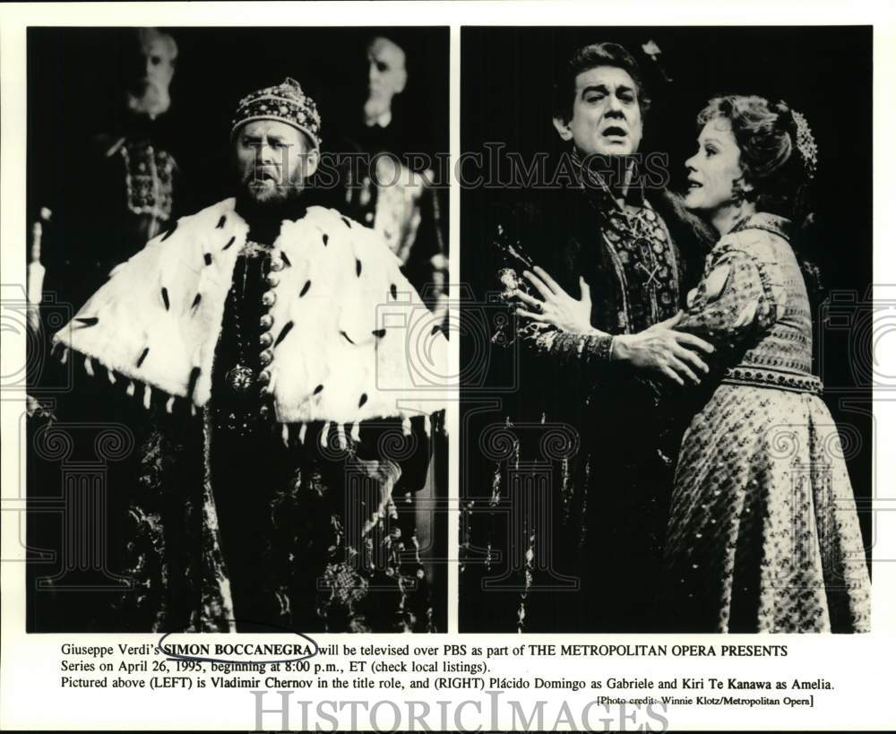 1995 Press Photo Scenes from Verdi&#39;s opera Simon Boccanegra, on PBS. - Historic Images