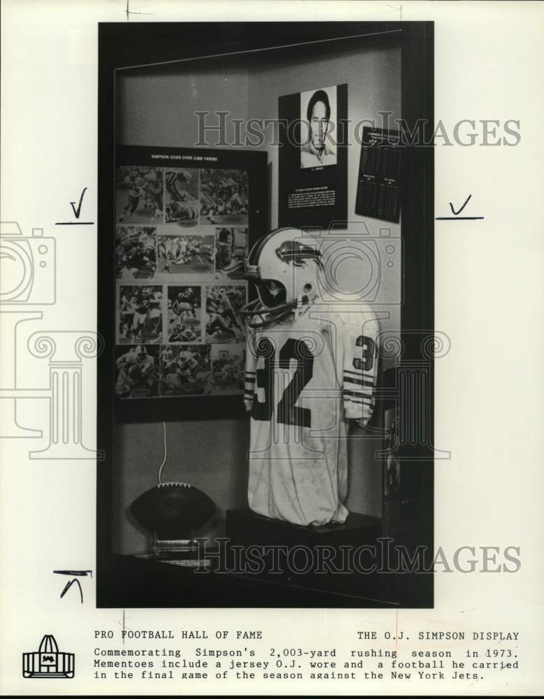 Press Photo The O.J. Simpson Display at the Pro Football Hall of Fame. - Historic Images