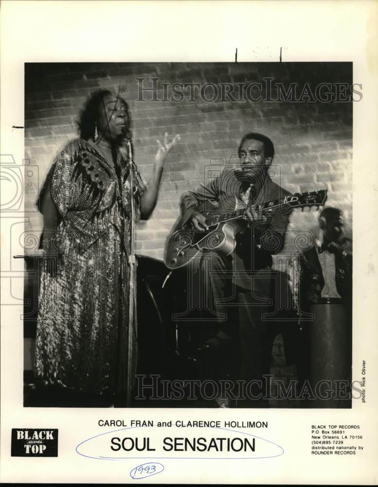 1993 Press Photo Carol Fran &amp; Clarence Hollimon of Music Group Soul Sensation - Historic Images