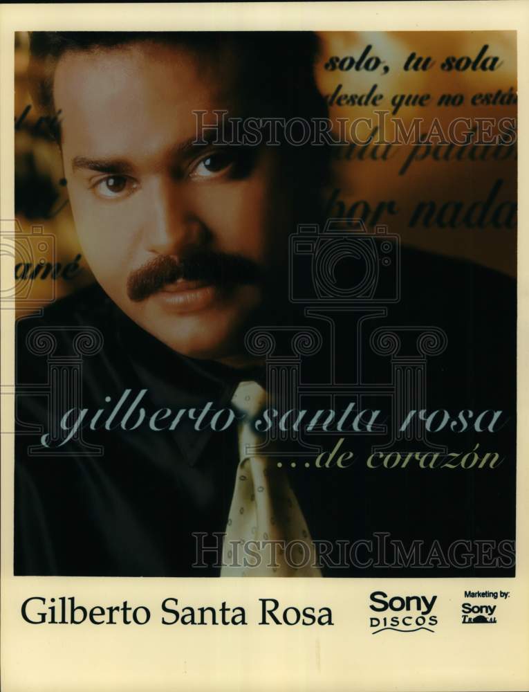 Press Photo Gilberto Santa Rosa, Puerto Rican salsa and bolero singer. - Historic Images