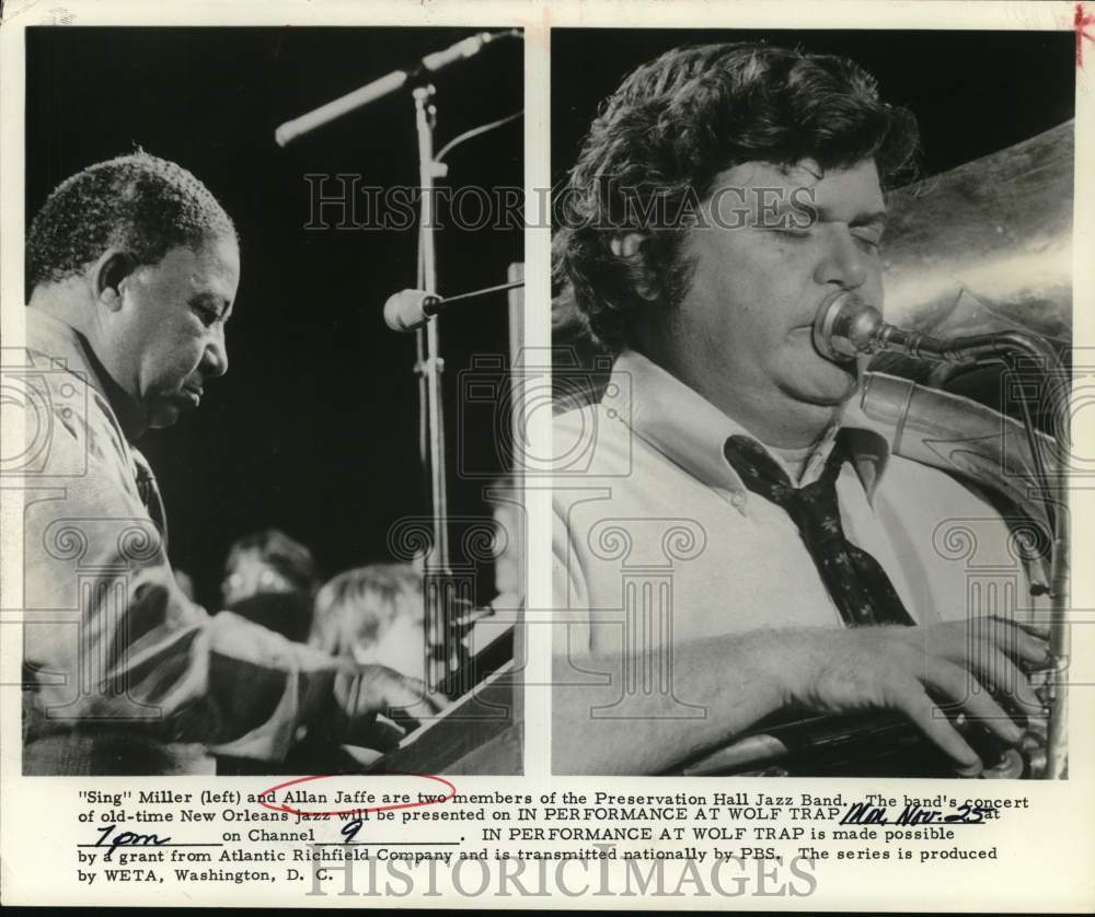 Press Photo Preservation Hall Jazz Band Members Sing Miller &amp; Allan Jaffe - Historic Images