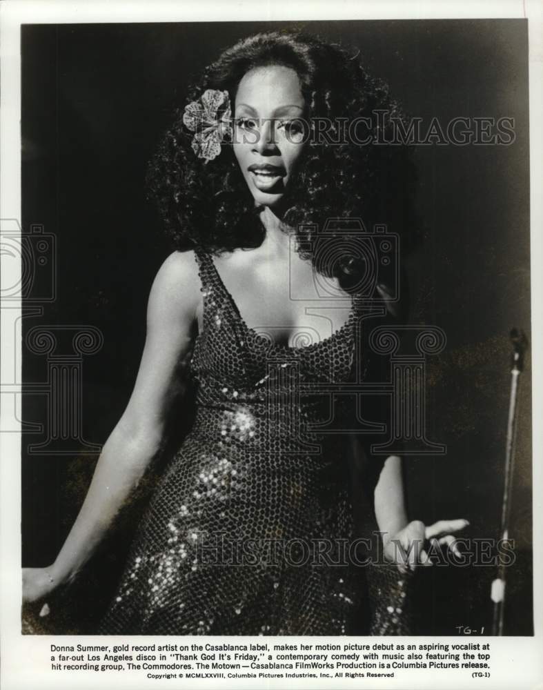 1978 Musician Donna Summer in Film &quot;Thank God It&#39;s Friday&quot;-Historic Images