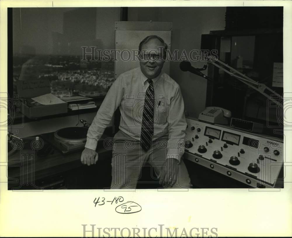 1983 KPAC Radio Station Deejay J.C. Stromberger Poses in Studio-Historic Images