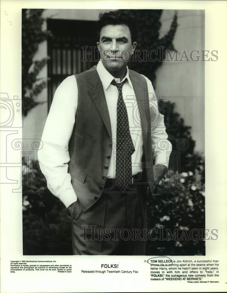 1992 Actor Tom Selleck in Film "Folks!"-Historic Images