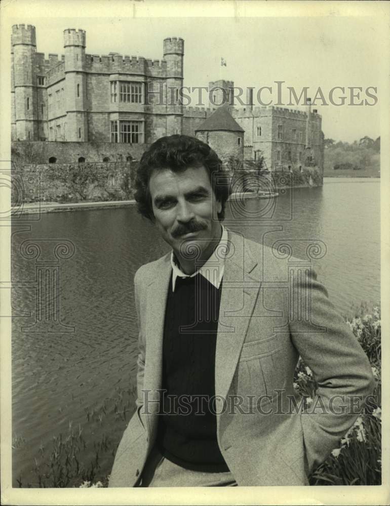 Actor Tom Selleck Poses at Castle-Historic Images