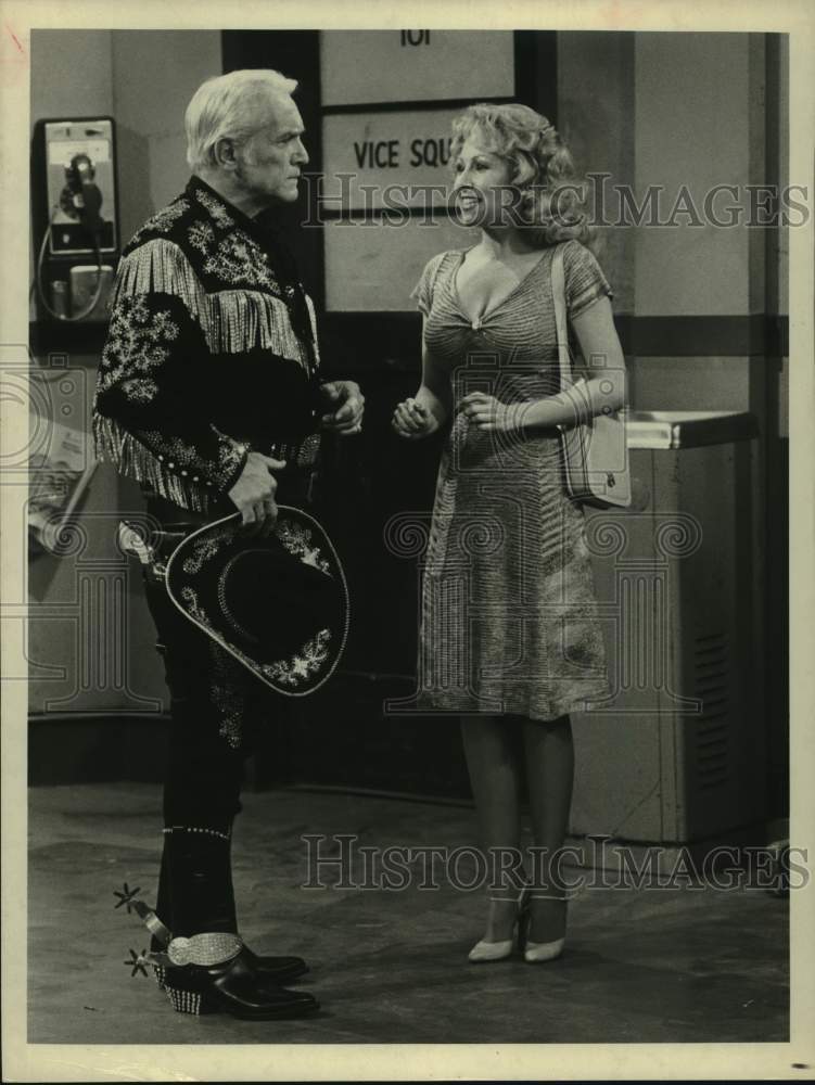 1978 Actor Ted Knight in Cowboy Costume Performs Scene with Woman-Historic Images