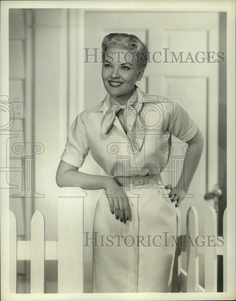 Singer Patti Page Poses at Picket Fence-Historic Images