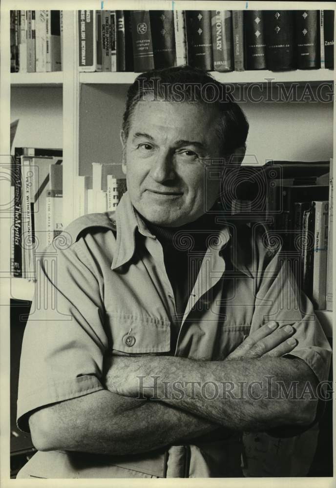 1978 Novelist N. Richard Nash Poses in Library-Historic Images