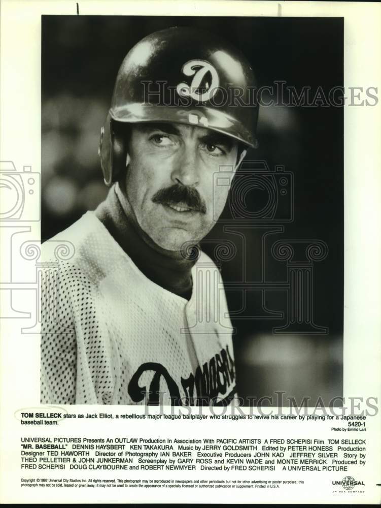 1992 Actor Tom Selleck in Film "Mr. Baseball"-Historic Images