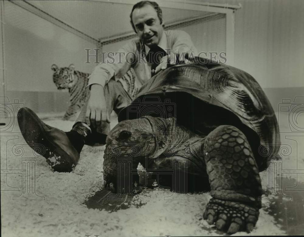&quot;Walsh&#39;s Animals&quot; TV Host John Walsh with Tortoise-Historic Images