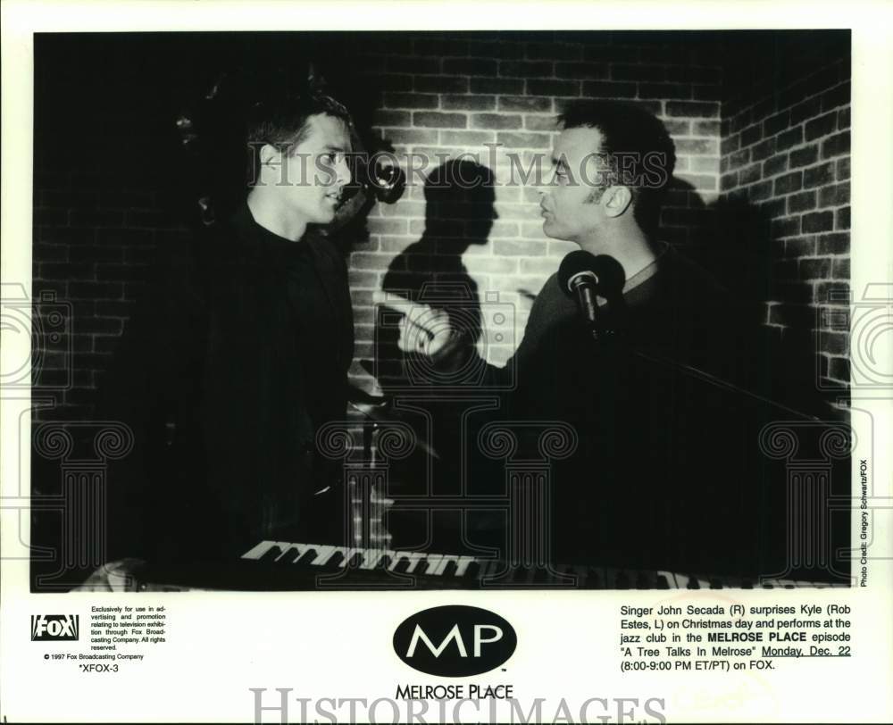 1997 Singer Jon Secada &amp; Actor Rob Estes in TV Show &quot;Melrose Place&quot;-Historic Images