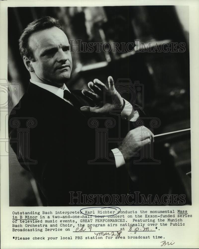 Conductor Karl Richter Leads Munich Bach Orchestra &amp; Choir-Historic Images