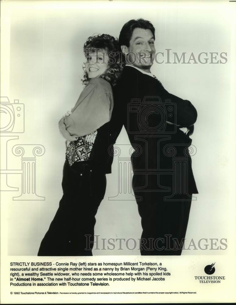 1992 Actors Connie Ray & Perry King in TV Series "Almost Home"-Historic Images