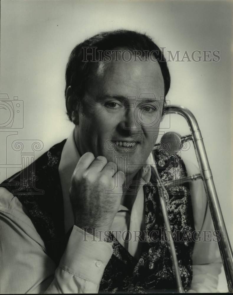 1975 Musician Chuck Reiley Poses with Trombone-Historic Images