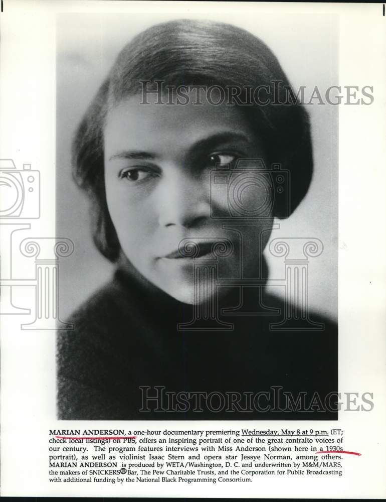 Press Photo Marian Anderson featured in the "Marian Anderson" documentary - Historic Images