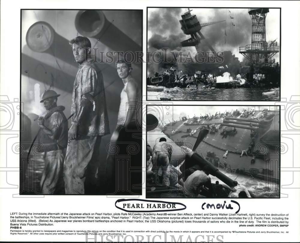 Press Photo Ben Affleck and Starring Actors of "Pearl Harbor" in Movie Scenes - Historic Images