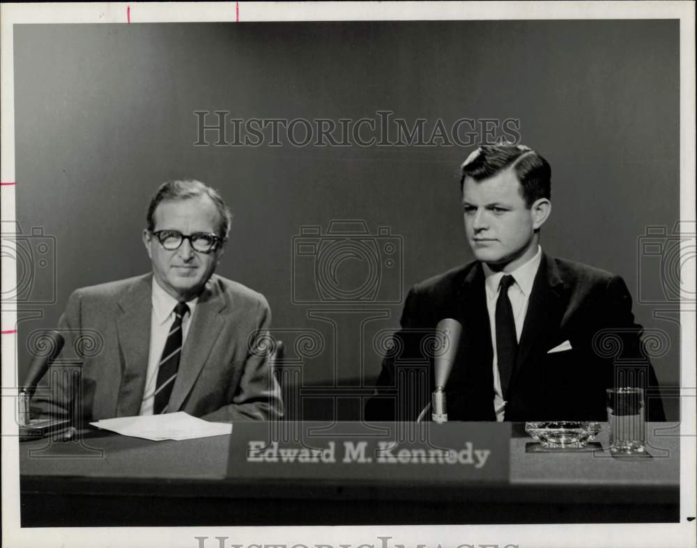 1962 Press Photo Edward Kennedy and Lawrence E. Spivak on "Meet The Press"- Historic Images