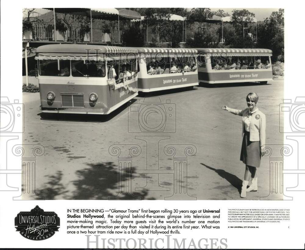 1994 Press Photo Glamour Trams at Universal Studios Hollywood - sap73919 - Historic Images