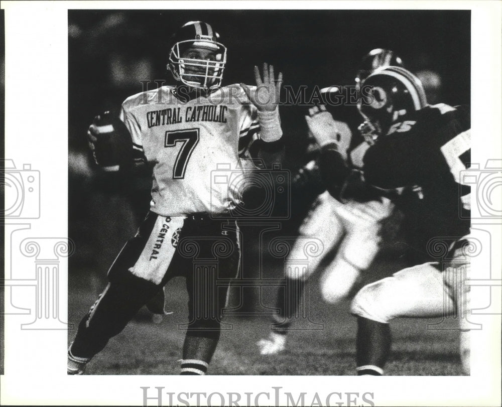 1990 Press Photo Central Catholic and Harlandale play a prep football game- Historic Images