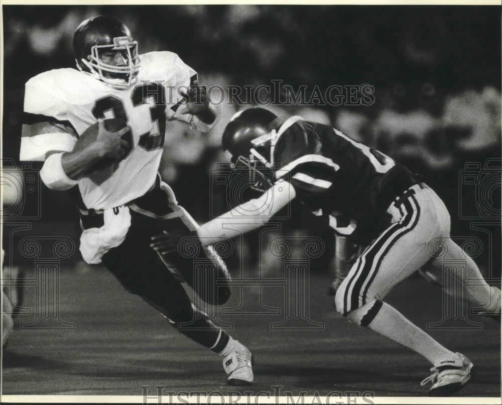 1985 Press Photo Harlandale and Fox Tech play a high school football game- Historic Images