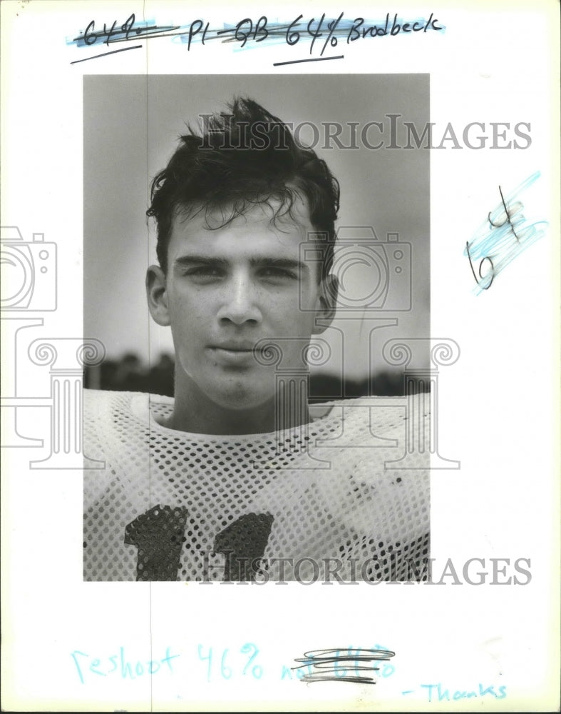 1987 Press Photo Taft High School football player Dyron Brodbeck - sas00848- Historic Images