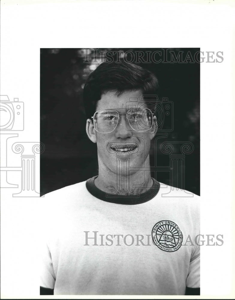1987 Press Photo Trinity tennis player Matt Gabel - sas01118- Historic Images