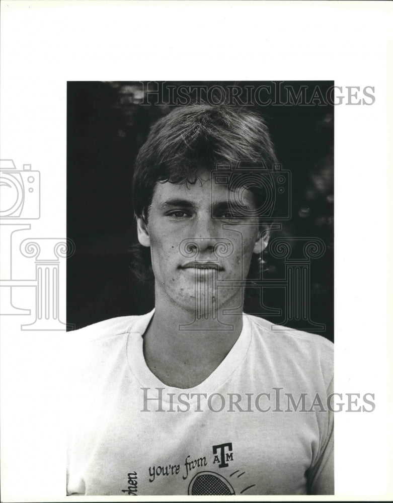 1987 Press Photo Trinity tennis player Jon Hochberg - sas01120 - Historic Images