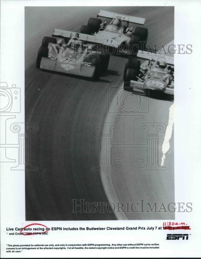 1985 Press Photo CART open-wheel racers compete at the Cleveland Grand Prix- Historic Images