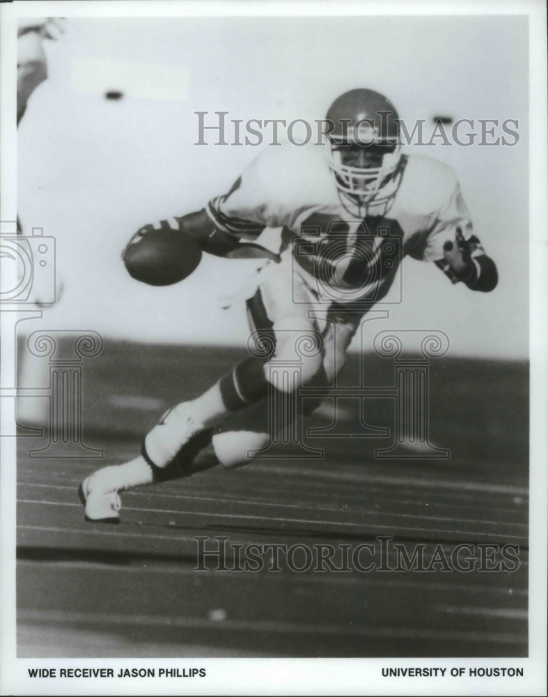 Press Photo University of Houston football wide receiver Jason Phillips - Historic Images