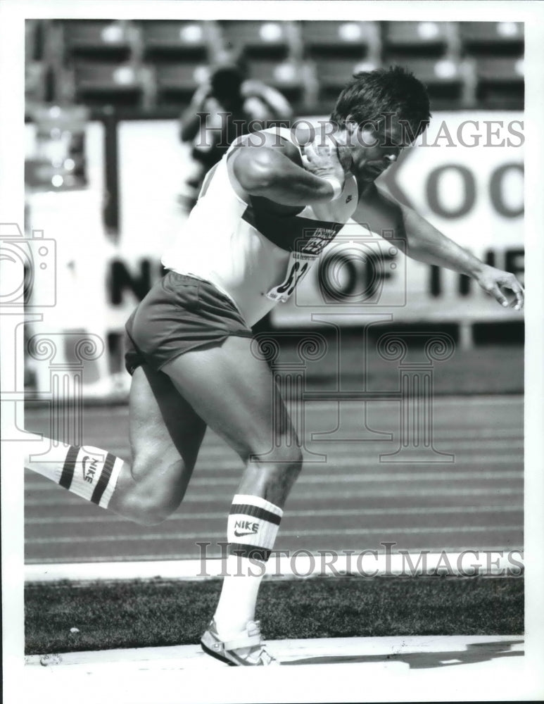 1984 Press Photo American Olympic shot-putter Dave Laut - sas02014 - Historic Images