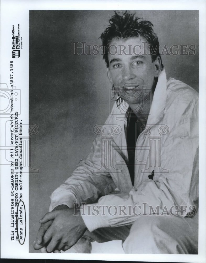 1988 Press Photo Canadian boxing champion Danny Lalonde - sas02057- Historic Images