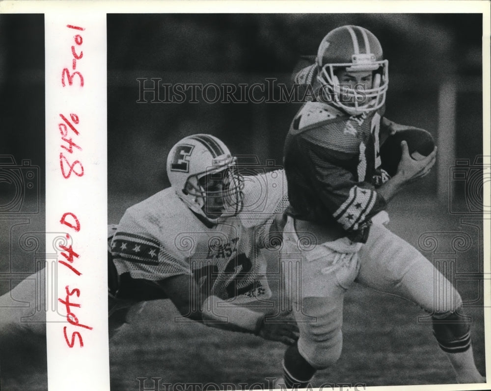1988 Press Photo John Miller and Bobby Williams play prep all-star football- Historic Images