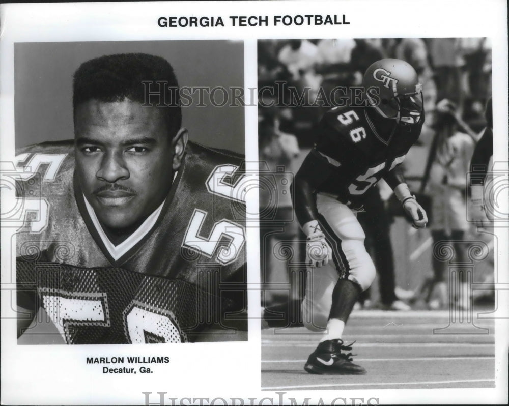 Georgia Tech football player Marlon Williams of Decatur, Georgia-Historic Images