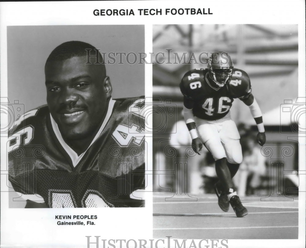 Press Photo Georgia Tech football player Kevin Peoples of Gainesville, Florida- Historic Images