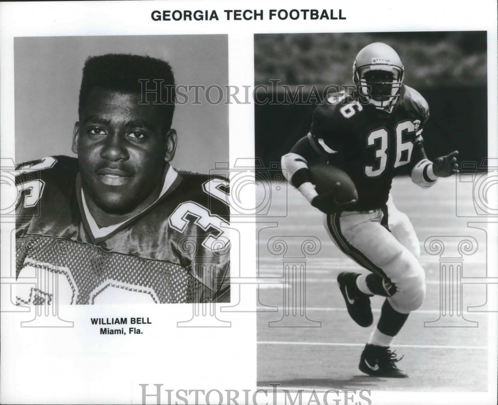 Georgia Tech football player William Bell of Miami, Florida-Historic Images