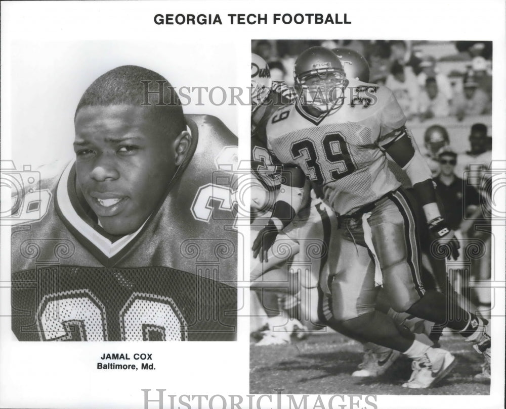Georgia Tech football player Jamal Cox of Baltimore, Maryland-Historic Images
