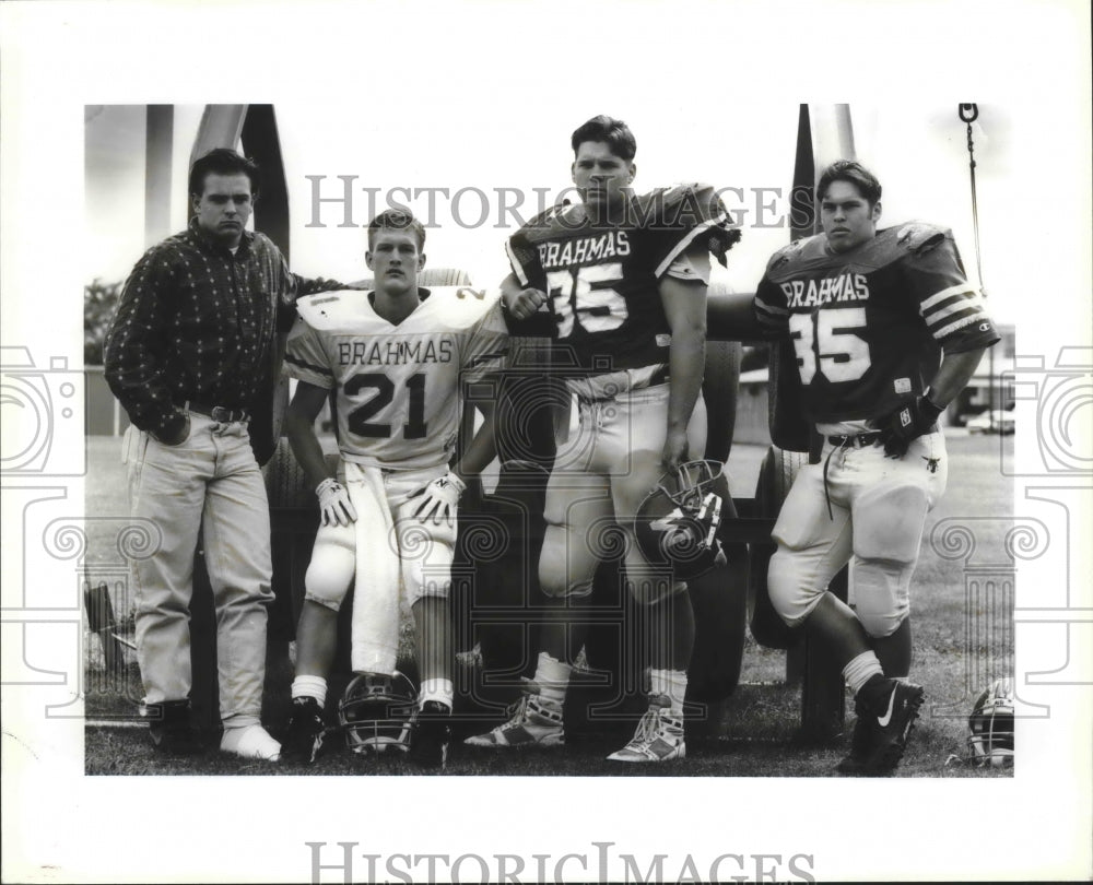 1993 Press Photo MacArthur football defensive players at 2923 Bitters- Historic Images