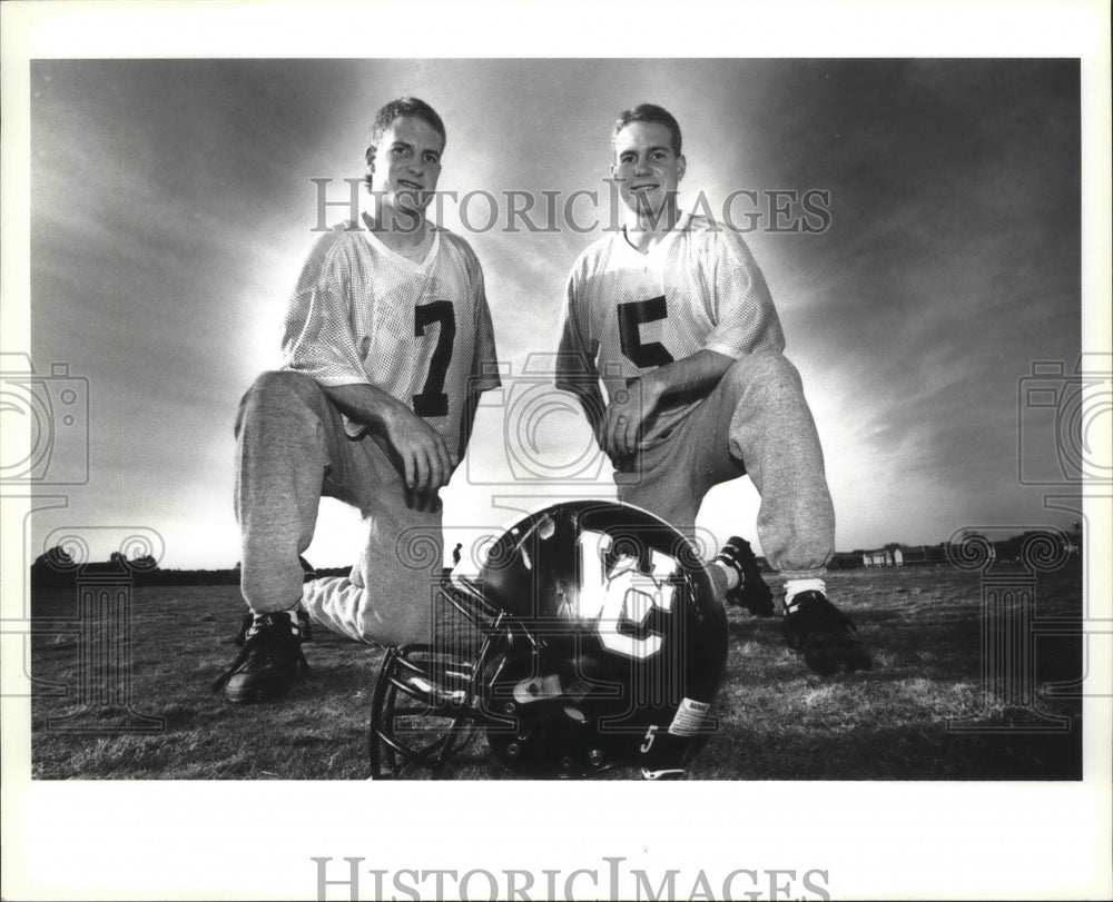 1993 Press Photo Twins Steve & Lyle Mason, Churchill High School Charg