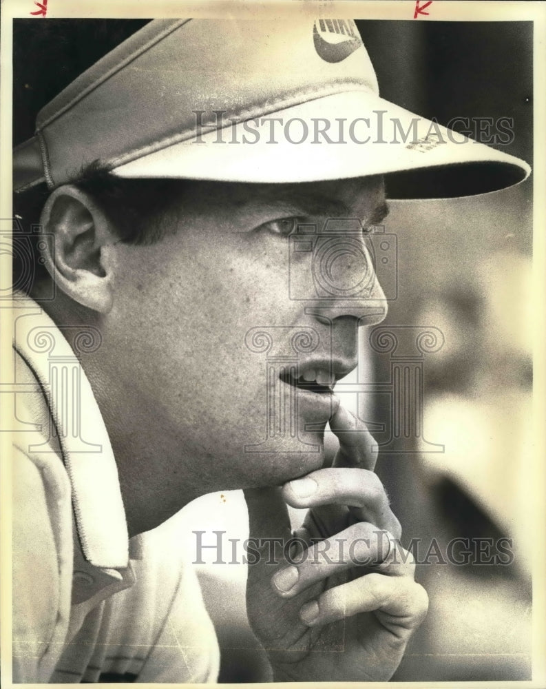 1985 Press Photo John Benson, Trinity College Tennis at Clemson Match- Historic Images